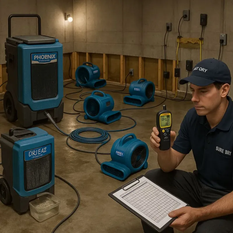 Structural Drying and Dehumidification process in Dilkon, AZ